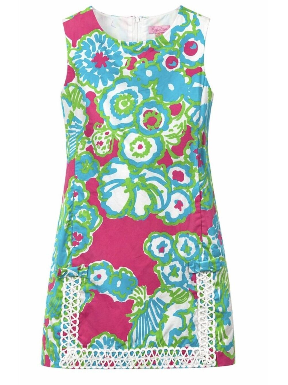 Lilly Pulitzer Shift Dress Girls Size 10 Multicolor Pink Blue Green Floral